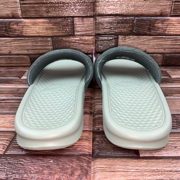 New Nike Benassi JDI Leather SE Mineral Spruce - Picture 3 of 8